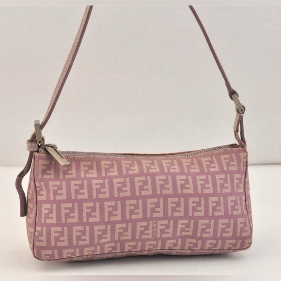 Vintage Fendi | Zucchino Mini Purple Shoulder Bag - Picture 2 of 16